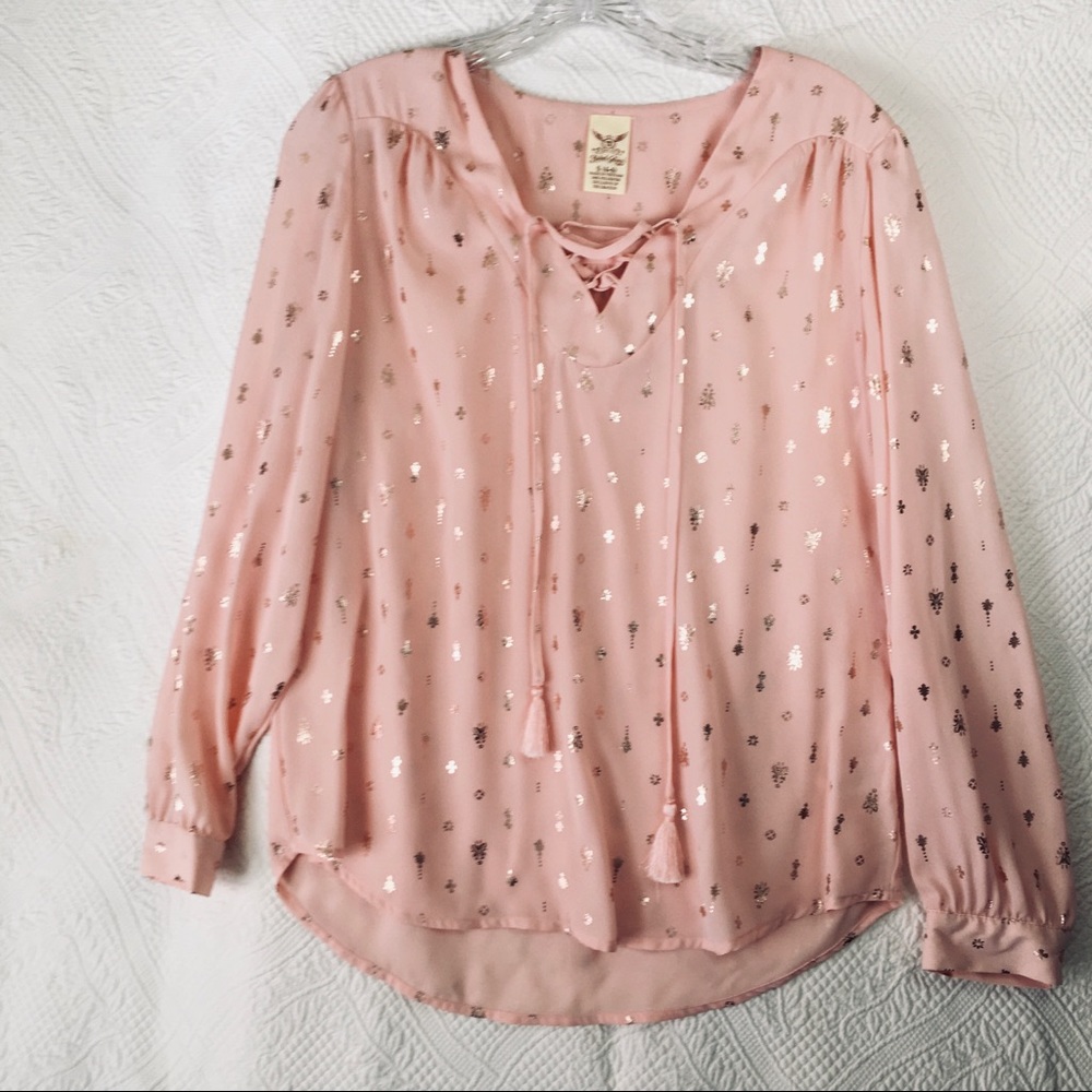 Woman’s Small Pink and Gold Blouse